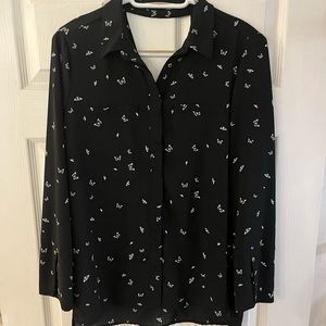 2/$20 - Sexy Dynamite Fancy Black Blouse / Open Back / S